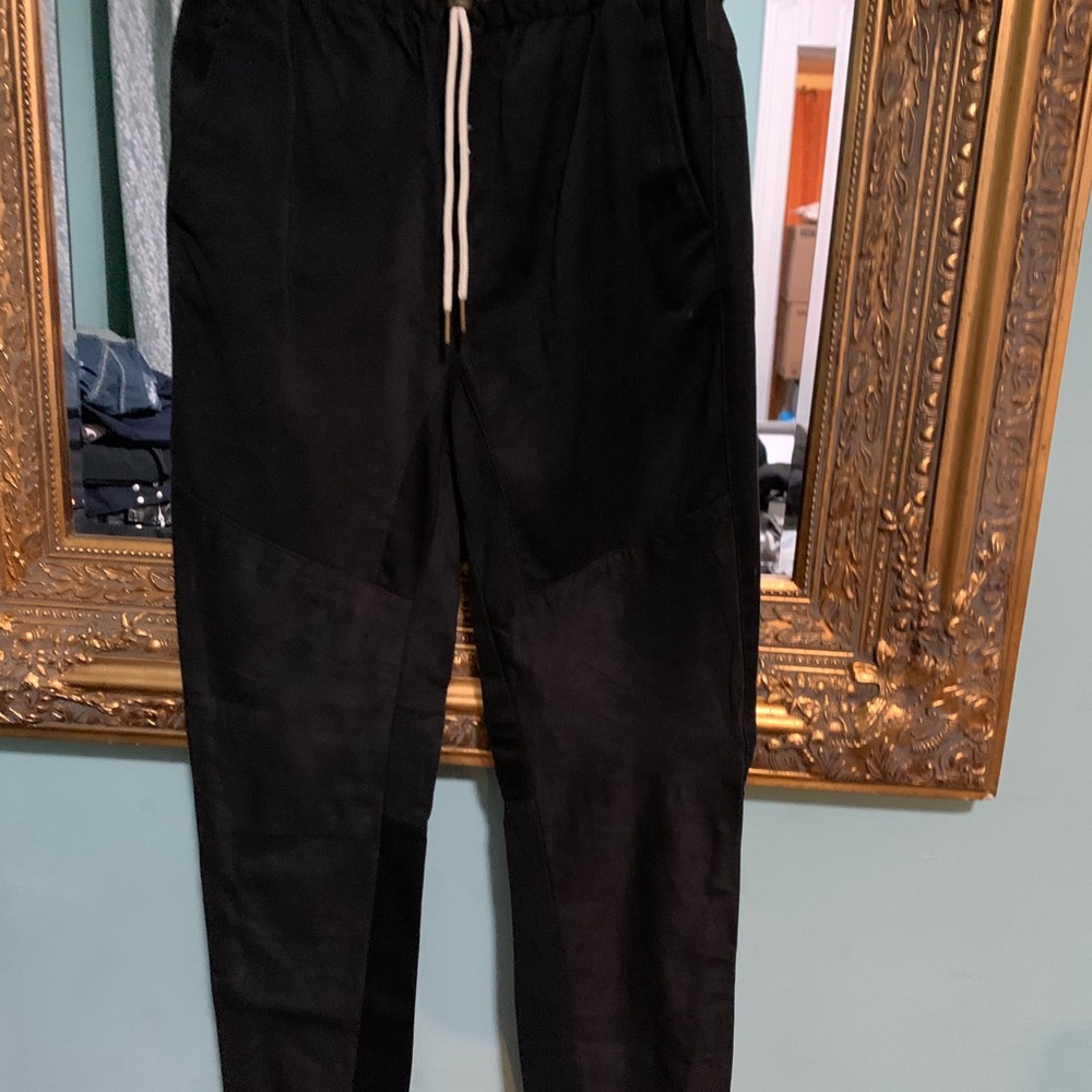 Zanderobe Leather and Cotton Joggers - Picture 3 of 8